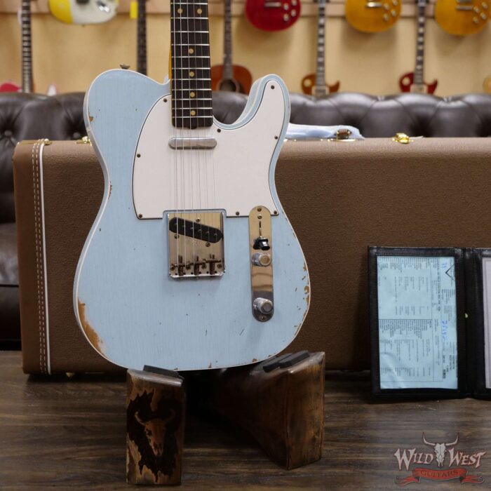 Fender Custom Shop 1960 Telecaster Custom Relic Quater-Sawn Maple AAA Rosewood Fingerboard Sonic Blue - Image 8