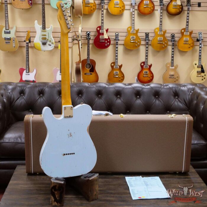 Fender Custom Shop 1960 Telecaster Custom Relic Quater-Sawn Maple AAA Rosewood Fingerboard Sonic Blue - Image 9