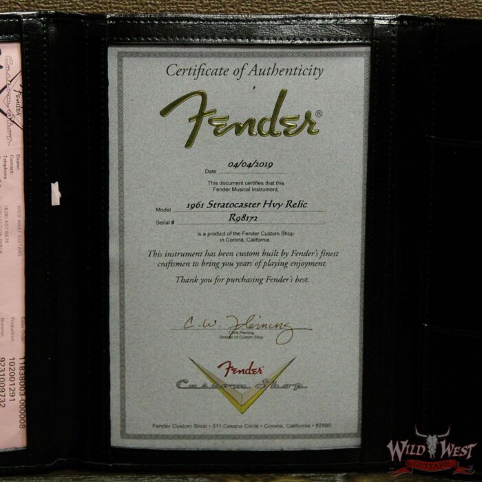 Fender Custom Shop 1961 Stratocaster Heavy Relic AAA Rosewood Slab Fingerboard Fiesta Red - Image 17