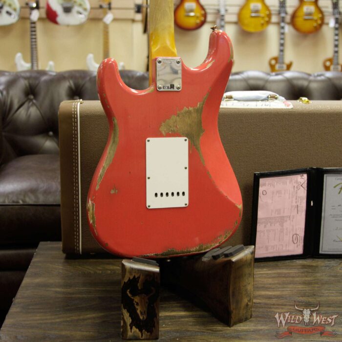 Fender Custom Shop 1961 Stratocaster Heavy Relic AAA Rosewood Slab Fingerboard Fiesta Red - Image 15
