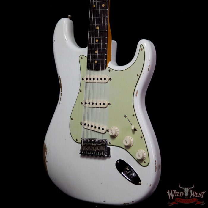 Fender Custom Shop 1961 Stratocaster Relic with AAA Rosewood Slab Fingerboard Olympic White - Image 2