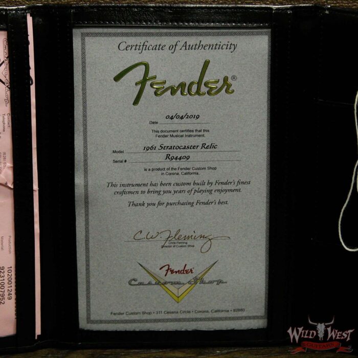 Fender Custom Shop 1961 Stratocaster Relic with AAA Rosewood Slab Fingerboard Olympic White - Image 15