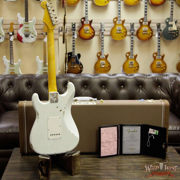 Fender Custom Shop 1961 Stratocaster Relic with AAA Rosewood Slab Fingerboard Olympic White - Image 13