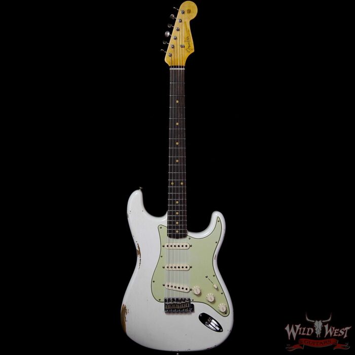 Fender Custom Shop 1961 Stratocaster Relic with AAA Rosewood Slab Fingerboard Olympic White - Image 4