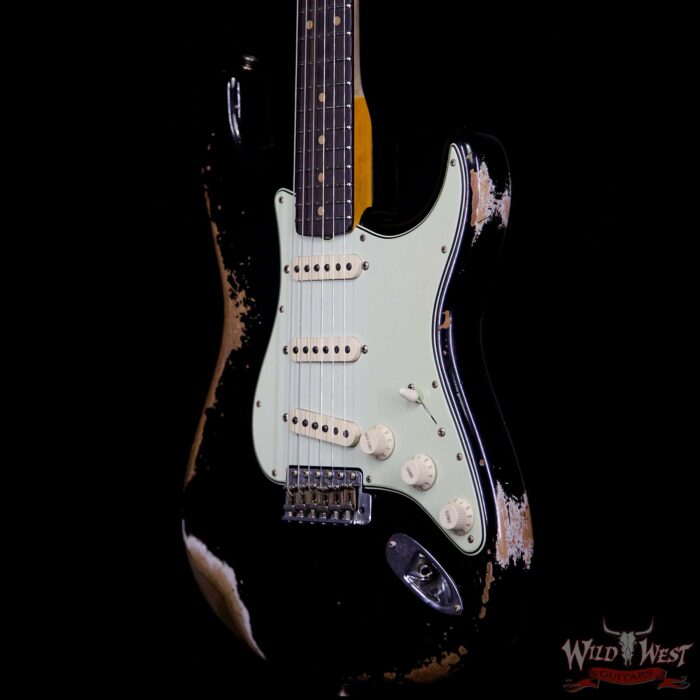 Fender Custom Shop 1961 Stratocaster Heavy Relic AAA Rosewood Fingerboard Black - Image 2