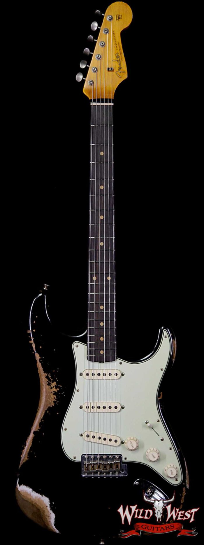 Fender Custom Shop 1961 Stratocaster Heavy Relic AAA Rosewood Fingerboard Black - Image 1