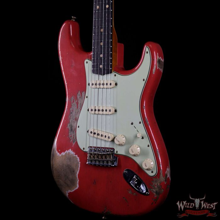 Fender Custom Shop 1961 Stratocaster Heavy Relic AAA Rosewood Fingerboard Fiesta Red - Image 2