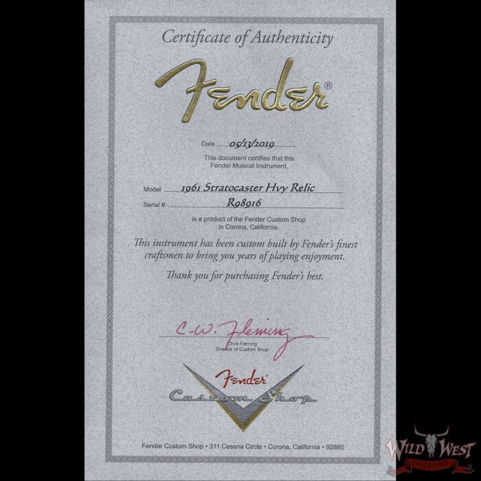 Fender Custom Shop 1961 Stratocaster Heavy Relic AAA Rosewood Fingerboard Vintage White - Image 16