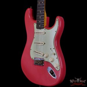 Fender Custom Shop Limited 1961 Stratocaster Hardtail AAA Rosewood Slab Board with AA Flame Neck Hand-wound Pickups Journeyman Relic Fiesta Red - Image 2