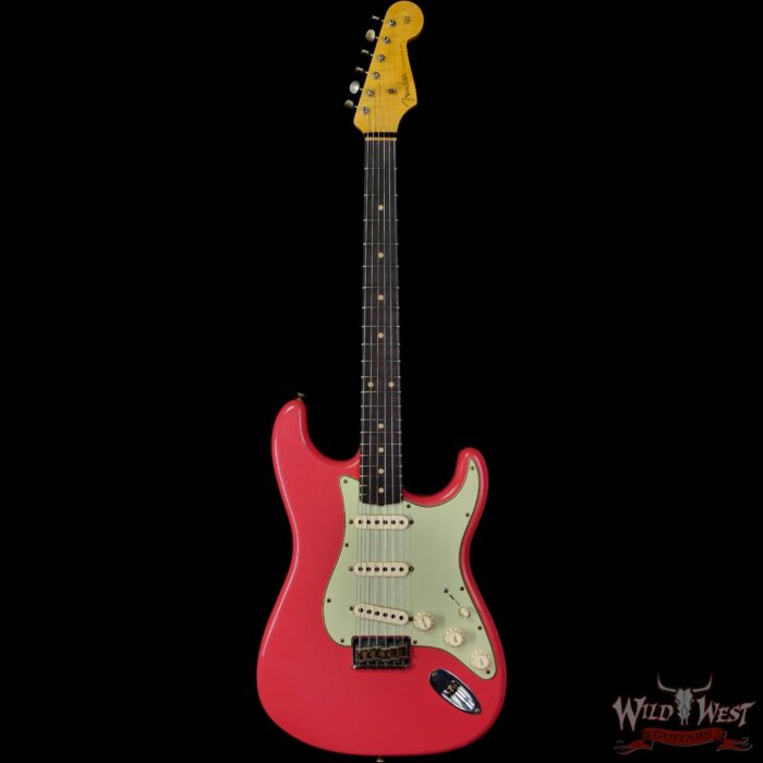 Fender Custom Shop Limited 1961 Stratocaster Hardtail AAA Rosewood Slab Board with AA Flame Neck Hand-wound Pickups Journeyman Relic Fiesta Red - Image 3