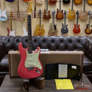 Fender Custom Shop Limited 1961 Stratocaster Hardtail AAA Rosewood Slab Board with AA Flame Neck Hand-wound Pickups Journeyman Relic Fiesta Red - Image 6