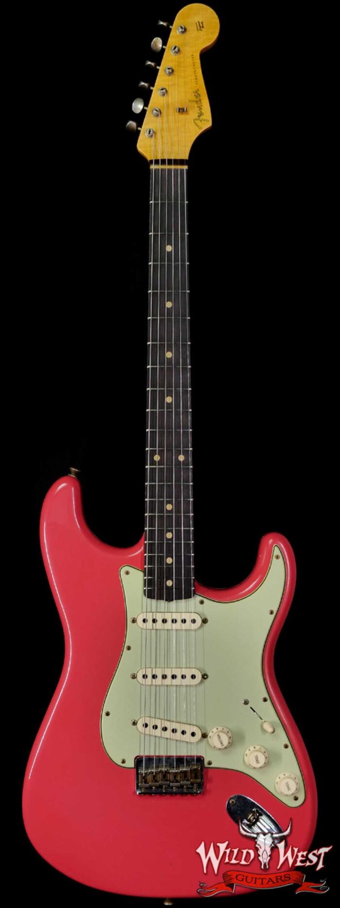 Fender Custom Shop Limited 1961 Stratocaster Hardtail AAA Rosewood Slab Board with AA Flame Neck Hand-wound Pickups Journeyman Relic Fiesta Red - Image 1