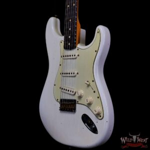 Fender Custom Shop Limited Edition 1961 Stratocaster Hardtail Hand-Wound Pickups AAA Dark Rosewood Slab Board Relic Aged Olympic White - Image 3