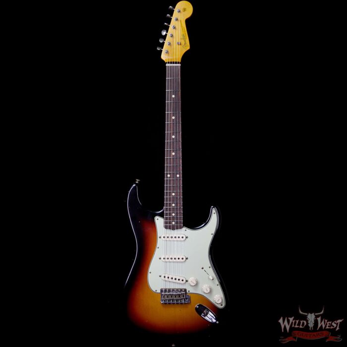 Fender Custom Shop 1961 Stratocaster Journeyman Relic Dirty Neck AAA Rosewood Slab Board 3 Tone Sunburst - Image 3