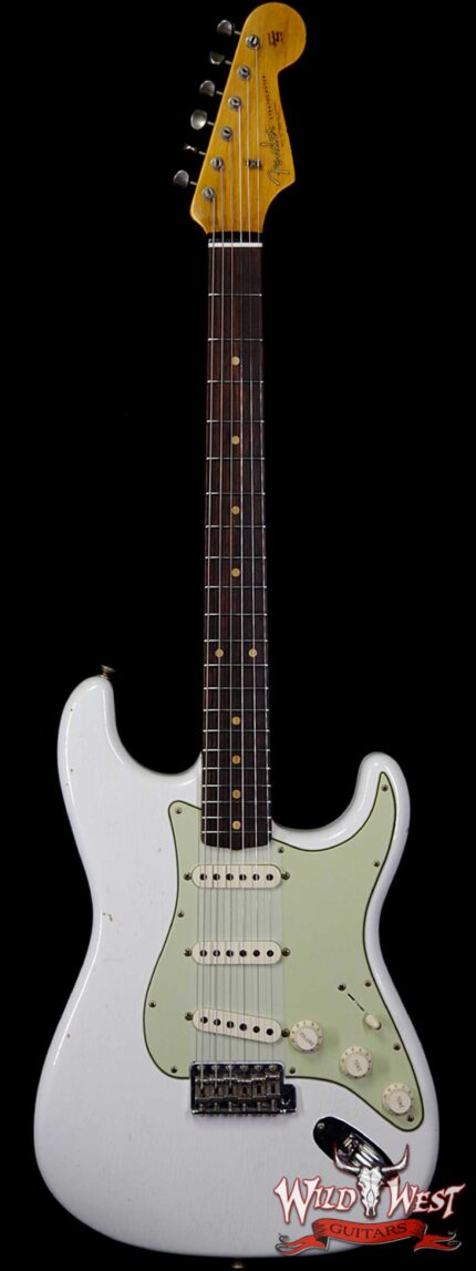 Fender Custom Shop 1961 Stratocaster Journeyman Relic Dirty Neck 3A Rosewood Slab Board Olympic White