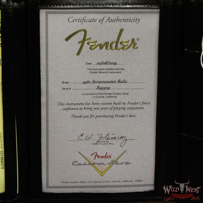 Fender Custom Shop 1961 Stratocaster Relic AAA Rosewood Fingerboard Black - Image 15