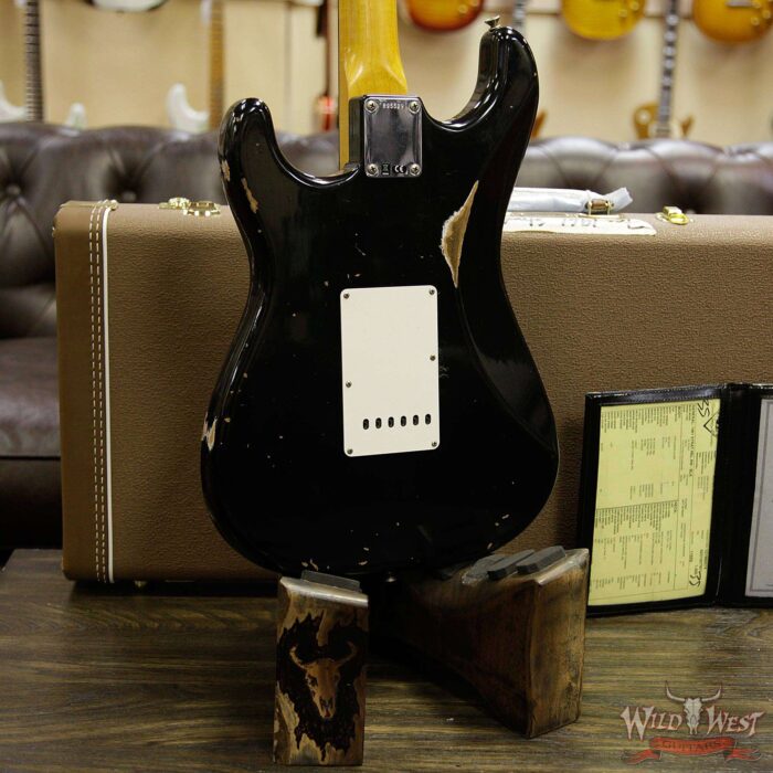 Fender Custom Shop 1961 Stratocaster Relic AAA Rosewood Fingerboard Black - Image 14