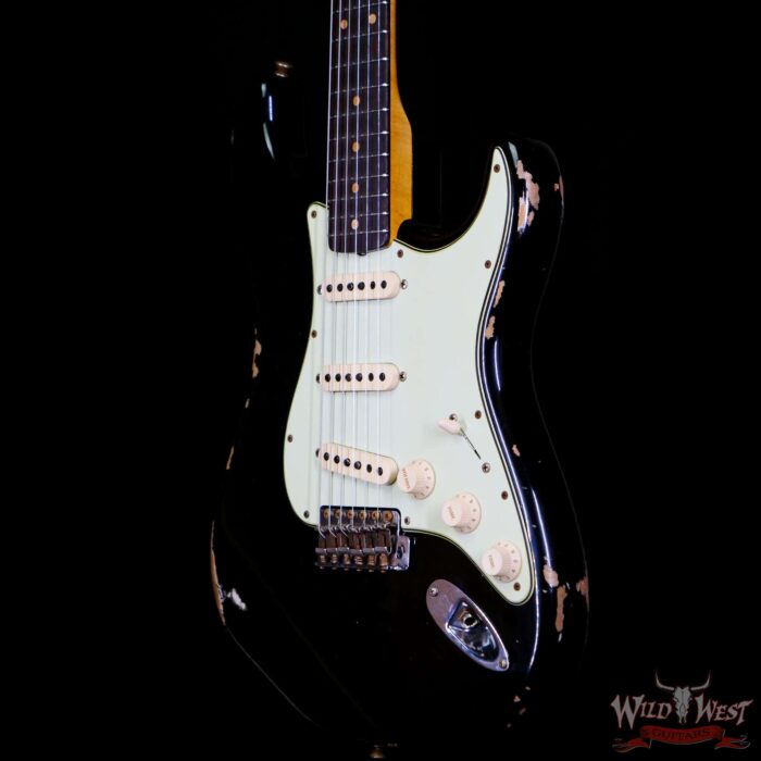 Fender Custom Shop 1961 Stratocaster Relic AAA Rosewood Slab Board Maple Neck Black - Image 2