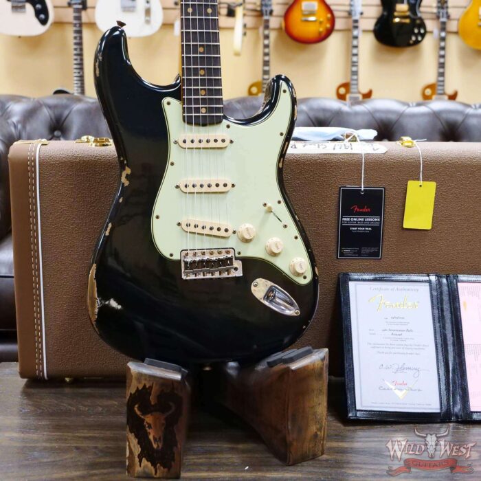 Fender Custom Shop 1961 Stratocaster Relic AAA Rosewood Slab Board Maple Neck Black - Image 9