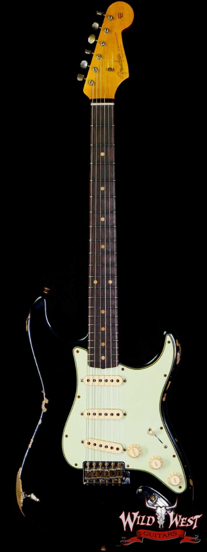 Fender Custom Shop 1961 Stratocaster Relic AAA Rosewood Slab Board Maple Neck Black - Image 1