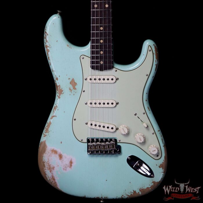 Fender Custom Shop 1961 Stratocaster Heavy Relic AAA Rosewood Slab Fingerboard Surf Green - Image 3