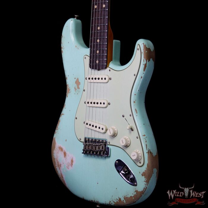 Fender Custom Shop 1961 Stratocaster Heavy Relic AAA Rosewood Slab Fingerboard Surf Green - Image 2