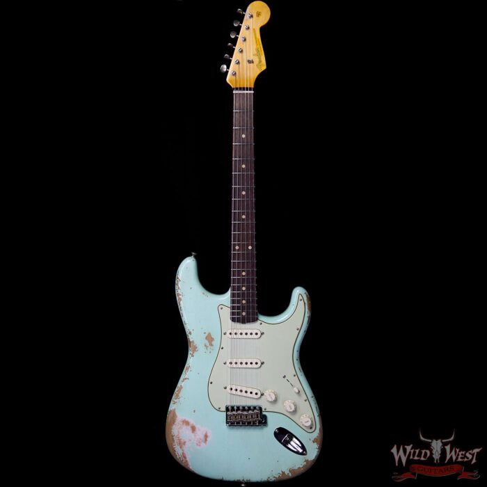 Fender Custom Shop 1961 Stratocaster Heavy Relic AAA Rosewood Slab Fingerboard Surf Green - Image 4