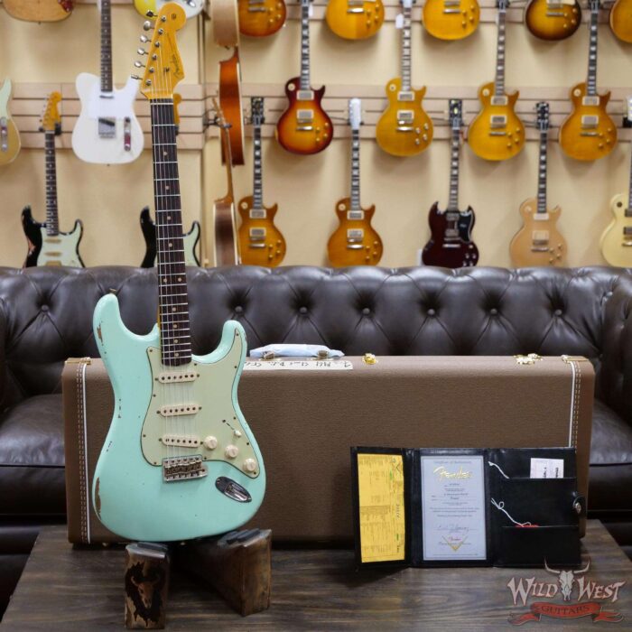 Fender Custom Shop 1961 Stratocaster Relic AAA Rosewood Slab Board with Maple Neck Surf Green - Image 6