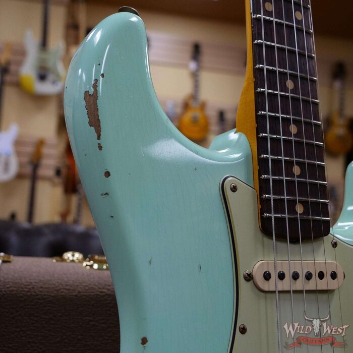 Fender Custom Shop 1961 Stratocaster Relic AAA Rosewood Slab Board with Maple Neck Surf Green - Image 9