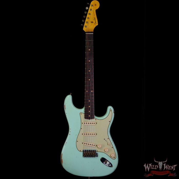 Fender Custom Shop 1961 Stratocaster Relic AAA Rosewood Slab Board with Maple Neck Surf Green - Image 3