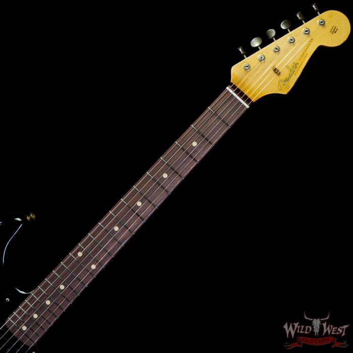 Fender Custom Shop 1962 Stratocaster Hand-Wound Pickups AAA Dark Rosewood Slab Board Heavy Relic Black - Image 4