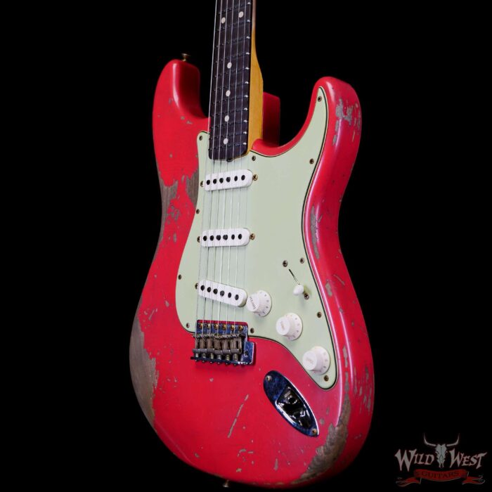 Fender Custom Shop 1962 Stratocaster Hand-Wound Pickups AAA Dark Rosewood Slab Board Heavy Relic Fiesta Red - Image 2