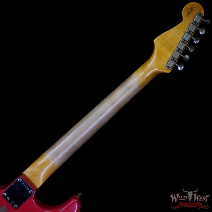 Fender Custom Shop 1962 Stratocaster Hand-Wound Pickups AAA Dark Rosewood Slab Board Heavy Relic Fiesta Red - Image 5