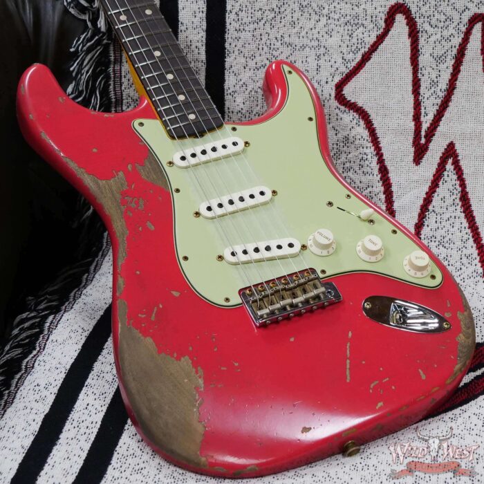 Fender Custom Shop 1962 Stratocaster Hand-Wound Pickups AAA Dark Rosewood Slab Board Heavy Relic Fiesta Red - Image 8