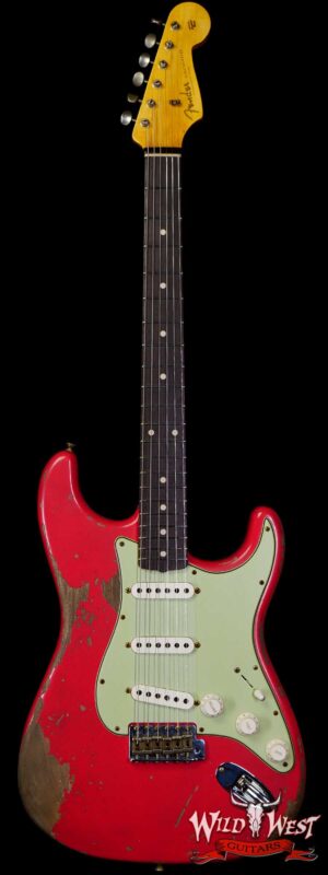 Fender Custom Shop 1962 Stratocaster Hand-Wound Pickups AAA Dark Rosewood Slab Board Heavy Relic Fiesta Red