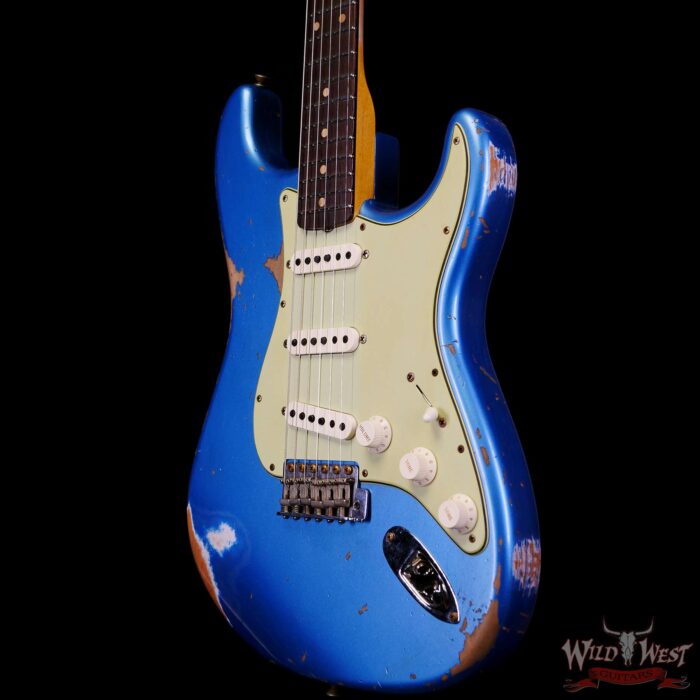 Fender Custom Shop 1962 Stratocaster Hand-Wound Pickups AAA Dark Rosewood Slab Board Heavy Relic Lake Placid Blue - Image 2