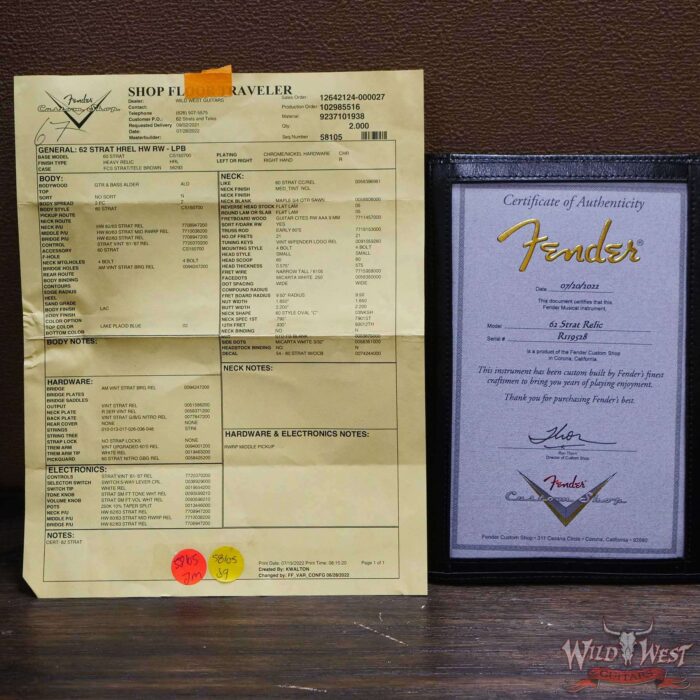 Fender Custom Shop 1962 Stratocaster Hand-Wound Pickups AAA Dark Rosewood Slab Board Heavy Relic Lake Placid Blue - Image 13