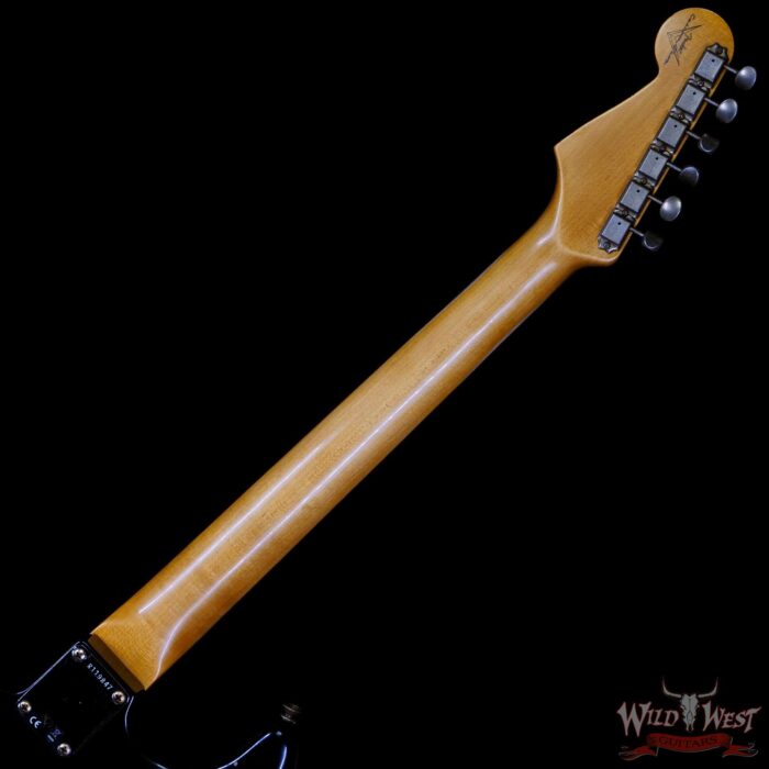 Fender Custom Shop 1962 Stratocaster Hand-Wound Pickups AAA Dark Rosewood Slab Board Relic Black (Black Pickguard) - Image 5