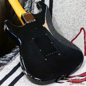 Fender Custom Shop 1962 Stratocaster Hand-Wound Pickups AAA Dark Rosewood Slab Board Relic Black (Black Pickguard) - Image 11