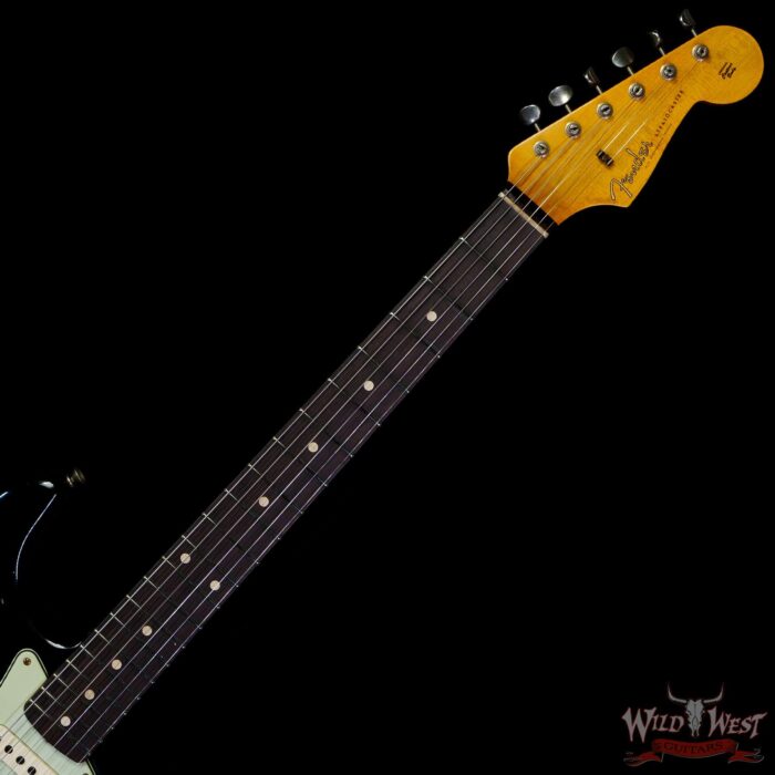 Fender Custom Shop 1962 Stratocaster Hand-Wound Pickups AAA Dark Rosewood Slab Board Relic Black - Image 4