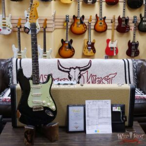 Fender Custom Shop 1962 Stratocaster Hand-Wound Pickups AAA Dark Rosewood Slab Board Relic Black - Image 6