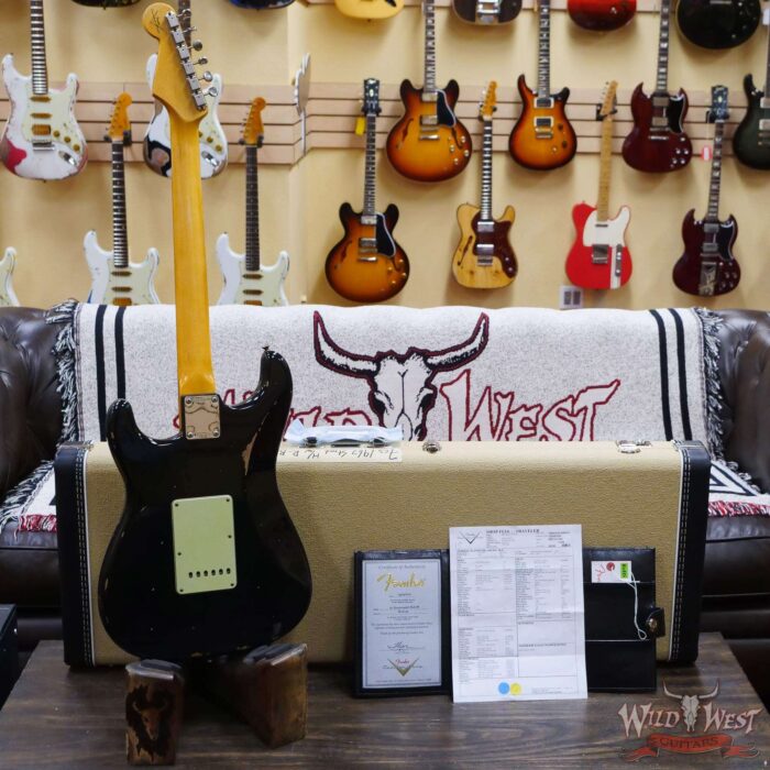 Fender Custom Shop 1962 Stratocaster Hand-Wound Pickups AAA Dark Rosewood Slab Board Relic Black - Image 9