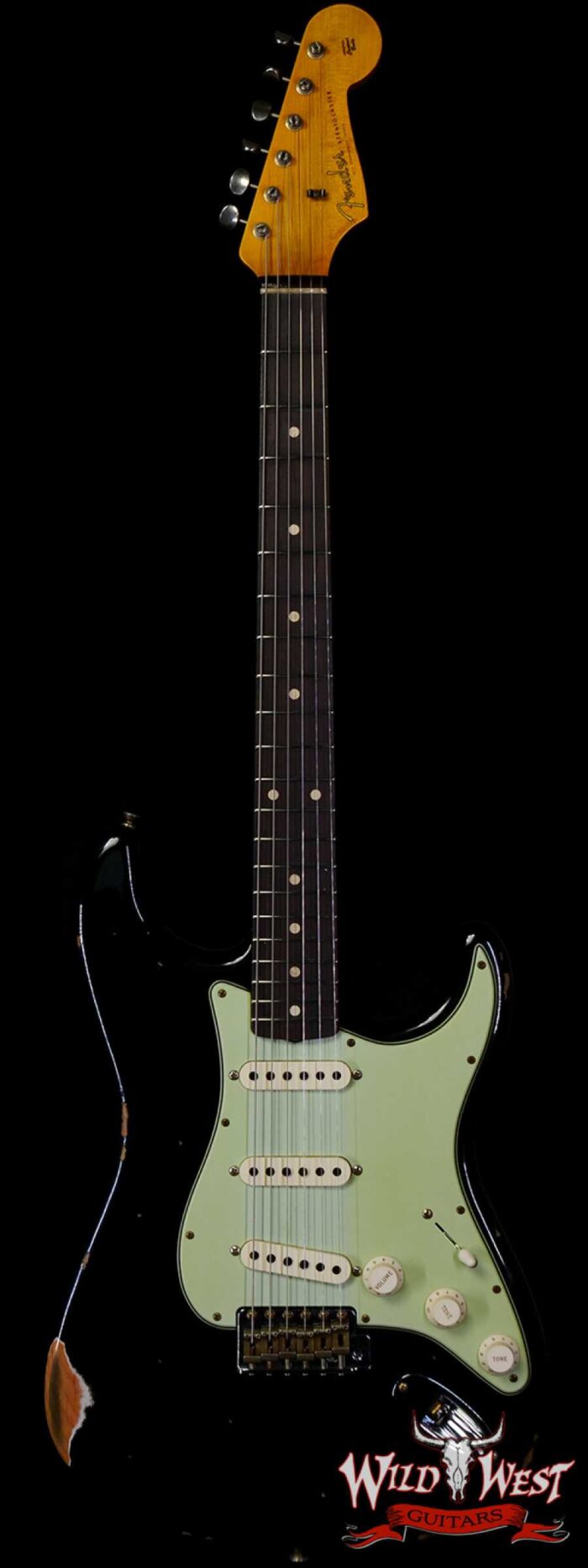 Fender Custom Shop 1962 Stratocaster Hand-Wound Pickups AAA Dark Rosewood Slab Board Relic Black - Image 1