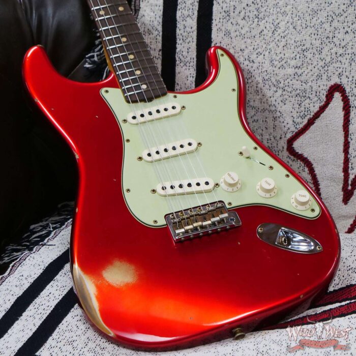Fender Custom Shop 1962 Stratocaster Hand-Wound Pickups AAA Dark Rosewood Slab Board Relic Candy Apple Red - Image 8