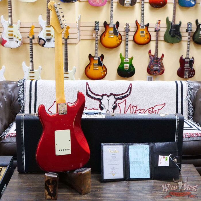 Fender Custom Shop 1962 Stratocaster Hand-Wound Pickups AAA Dark Rosewood Slab Board Relic Candy Apple Red - Image 9