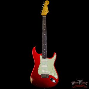 Fender Custom Shop 1962 Stratocaster Hand-Wound Pickups AAA Dark Rosewood Slab Board Relic Candy Apple Red - Image 3
