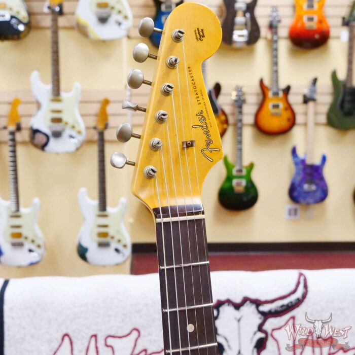 Fender Custom Shop 1962 Stratocaster Hand-Wound Pickups AAA Dark Rosewood Slab Board Relic Olympic White - Image 7