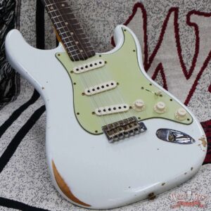 Fender Custom Shop 1962 Stratocaster Hand-Wound Pickups AAA Dark Rosewood Slab Board Relic Olympic White - Image 8