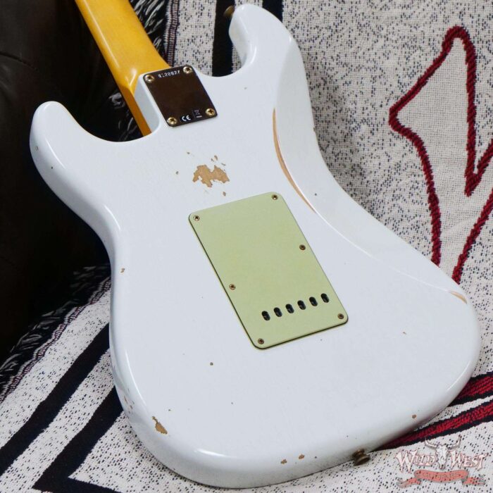Fender Custom Shop 1962 Stratocaster Hand-Wound Pickups AAA Dark Rosewood Slab Board Relic Olympic White - Image 12