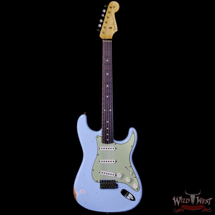 Fender Custom Shop 1962 Stratocaster Hand-Wound Pickups AAA Dark Rosewood Slab Board Relic Sonic Blue - Image 3